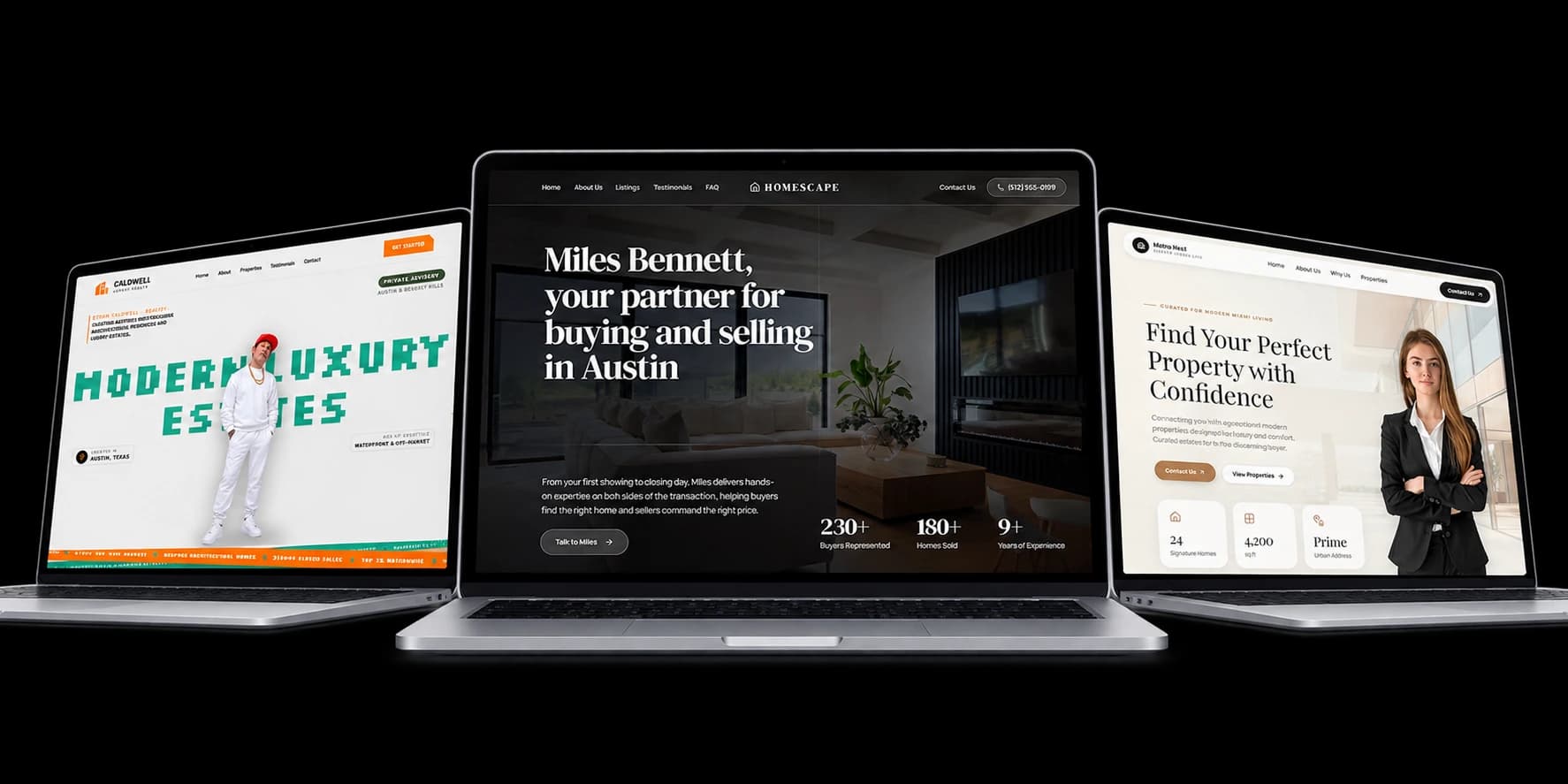 RealtyCTL Realtor Website Templates Desktop and Mobile Device Mockups